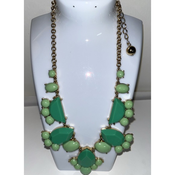 Kate Spade Necklace "Day Tripper" Green Gold Tone - Picture 1 of 6